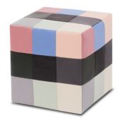 Stock Preferred Multifunctional Faux Leather Ottoman Square Footrest Stool in Multicolor