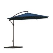 WestinTrends 10 Ft Outdoor Patio Cantilever Offset Umbrella with Base Weights, Navy Blue
