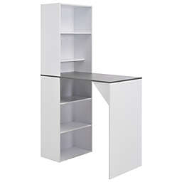 vidaXL Bar Table with Cabinet White 45.28