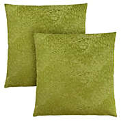 Monarch Specialties I 9329 Pillow - 18&quot; X 18&quot; / Lime Green Feathered Velvet / 2pcs