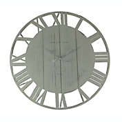 Elico  Distressed Cutout Wood Open Frame Oversize Round Wall Clock