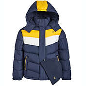 CB Sports Little Boy&#39;s 2 Pc Colorblocked Puffer Jacket & Hat Set Navy Size 4