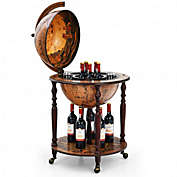 Costway 16th Century Italian Wine Cabinet with Wheels