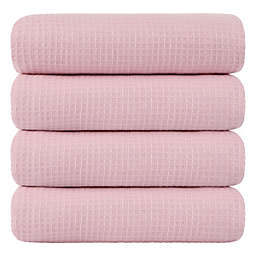 PiccoCasa Soft Cotton 4 Piece Bath Towel for Bathroom, 100% Cotton Waffle Weave Soft and Highly Absorbent Bath Towels Washcloths Quick Dry Shower Towels, 27