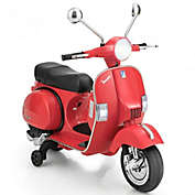 Costway 6V Kids Ride on Vespa Scooter Motorcycle with Headlight-Red
