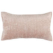 Saltoro Sherpi Lipa 20 x 36 Handmade Lumbar King Pillow Sham with Rayon Velvet, Bliss Pink-