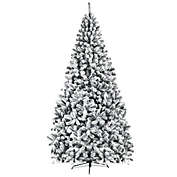 Costway 9 Feet Artificial Christmas Tree with Premium Snow Flocked Hinged