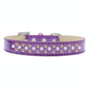 Mirage Pet Products Sprinkles Ice Cream Dog Collar Pearl and Yellow Crystals Size 20 - Purple