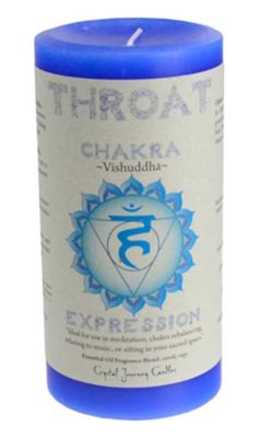 Azuregreen Throat Chakra pillar candle 3" x 6"