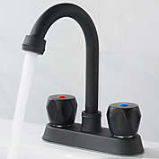 Infinity Merch Centerset Bathroom Faucet with Pop-Up Sink Drain Stainless in Black