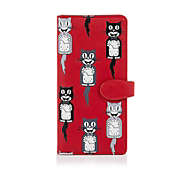 Shagwear Cat Clocks Large Red Zipper Wallet