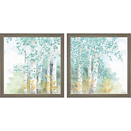 Metaverse Art Natures Leaves by Beth Grove 13-Inch x 13-Inch Framed Wall Art (Set of 2)