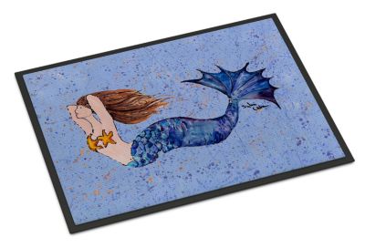 Blue Ocean Animal Dolphin Mermaid Mum&Child Non-Slip Door Mat Bathroom Soft Rugs 
