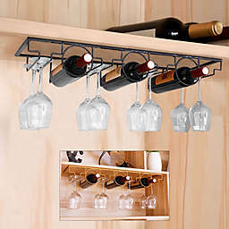 Kitcheniva 7-Slot 2 Tiers Under Cabinet Wine Glass Rack Holder