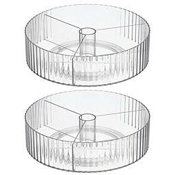 mDesign Fluted Lazy Susan Turntable Spinner for Kitchen/Bathroom