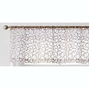 THD Francine Embroidered Sheer Voile Window Curtain Rod Pocket Valance for Kitchen, Bedroom, Small Windows and Bathroom - 54 W x 18 L