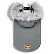 Pet Life Touchdog Eskimo-Swag Duck-Down Parka Dog Coat (Gray - Small)