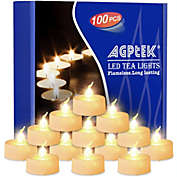 AGPtEK 100pcs Flickering LED Tealight Candles Battery Operated Flameless Warm White
