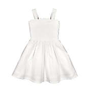 Hope & Henry Girls&#39; Scallop Edge Summer Dress (White Swiss Dot, 12-18 Months)