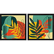 Great Art Now Mid Century Modern by Becky Thorns 13-Inch x 13-Inch Framed Wall Art (Set of 2)