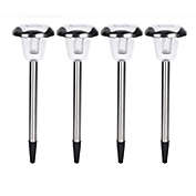 Warm White LED Solar Light Lamps Ground Stake Set of 4 Outdoor Garden Decoration