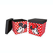 Disney Mickey & Minnie 15-Inch Storage Bin Cube Organizers with Lids, Set of 2   Fabric Basket Container, Cubby Cube Closet Organizer, Home Decor Playroom Accessories   Toys, Gifts And Collectibles