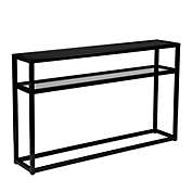 Southern Enterprises 50.25" Black and Clear Contemporary Console Table with Shelf