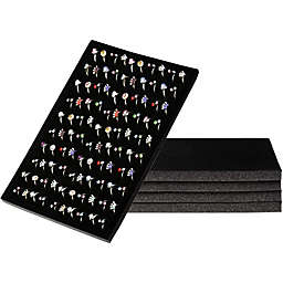 Juvale 5 Pack Black Foam Ring Insert Display Trays, 100-Slot Velvet Holder Inserts for Selling Jewelry (9 x 13 In)