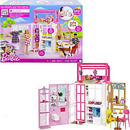 Barbie Dollhouse with 2 Levels & 4 Play Areas Fully Furnished Barbie House