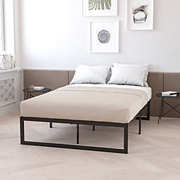 Flash Furniture 14 Inch Metal Platform Bed Frame with 10 Inch Pocket Spring Mattress in a Box (No Box Spring Required) - Full
