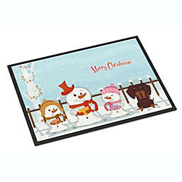 Caroline's Treasures Merry Christmas Carolers Dachshund Chocolate Indoor or Outdoor Mat 24x36 36 x 24