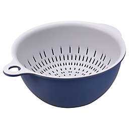 Unique Bargains Kitchen Separation Strainer Colander Bowl Set, Small Double Layer Drain Basin and Basket Suitable for Fruits, Vegetables, Pasta, Berry , Cleaning Washing - Blue