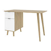 Bestar Procyon 48W Small Computer Desk in modern oak & white uv