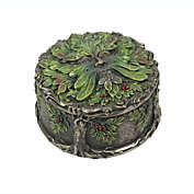 Veronese Design Celtic Green Man Harvest Berry Metallic Bronze Finished Trinket Box