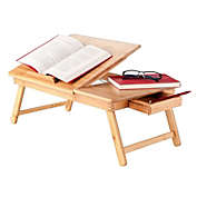 UBesGoo Portable Bamboo Laptop Desk Table Folding Breakfast Bed Serving Tray + Drawer