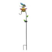 Evergreen 37"H Solar Butterfly and Shepherds Hook Garden Stake, Butterfly