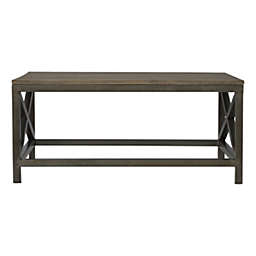 Artisan Furniture Industrial Coffee Table with Criss Cross Metal Design