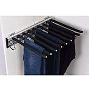 Stock Preferred Pull Out Sliding Pants Rack with 9 Arms in Left Black 46x32.6cm