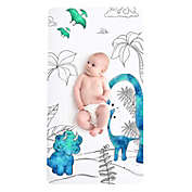 JumpOff Jo Fitted Crib Sheet - Cotton Crib Sheet for Standard Sized Crib Mattresses - Hypoallergenic and Breathable - 28 x 52 Inches - Tiny Dinosaur