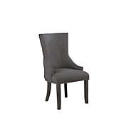 Best Quality Furniture Tufted Dining Side Chair in Dark Grey Linen (Set of 2)