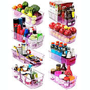 Utopia Pantry Organizer in Set of 8 for Freezers Kitchen Pink