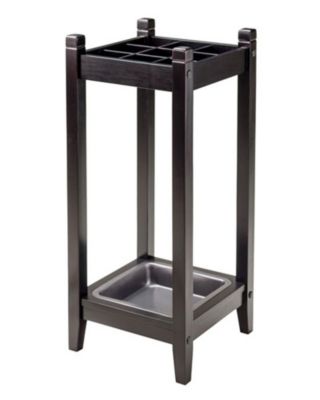Winsome Jana Umbrella Stand with Metal Tray, Espresso Finish