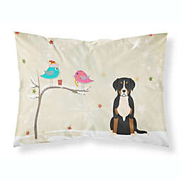 Caroline's Treasures Christmas Presents between Friends Greater Swiss Mountain Dog Fabric Standard Pillowcase 30 x 20.5