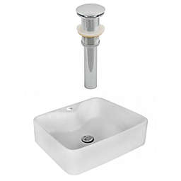 American Imaginations 18 75-in W Above Counter White Vessel Set For 1 Hole Center Faucet