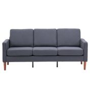 Infinity Merch Three Seats  Sofa Without Chaise Concubine Solid Wood Frame in Dark Grey