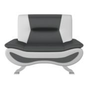 Lazzara Home Emerson 43"W Armless Faux Leather Straight Chair In Black And White