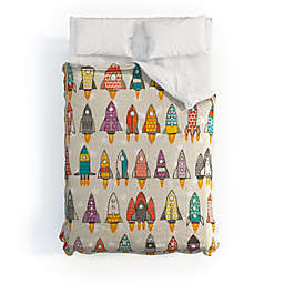 Deny Designs Sharon Turner retro rockets eggshell Comforter
