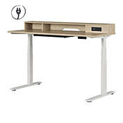 South Shore. Majyta Adjustable Height Standing Desk with Built In Power Bar.