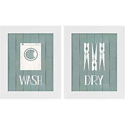 Metaverse Art Wash House Wash & Dry by Jo Moulton 9-Inch x 11-Inch Framed Wall Art (Set of 2)