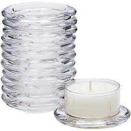 Okuna Outpost Small Glass Candle Holder for 2-Inch Pillar Candles (12 Pack)